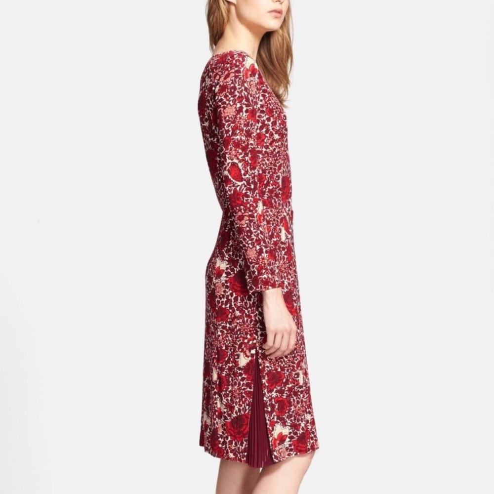 Tory Burch Cabernet Kyoto Red Floral Dress XL